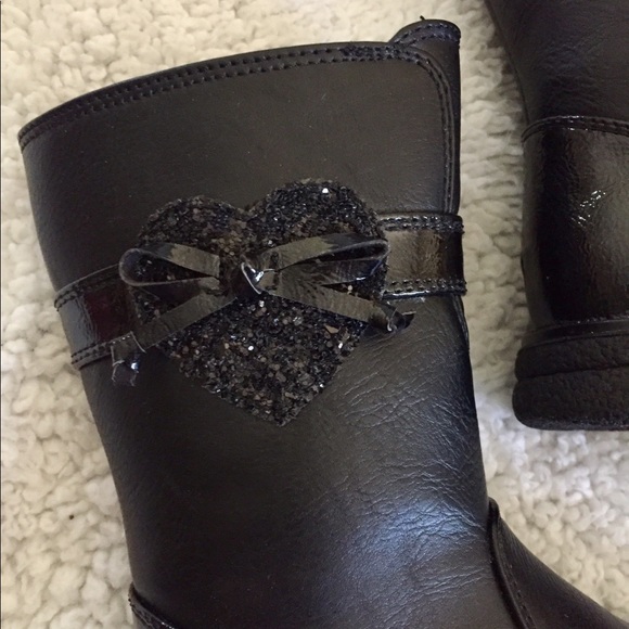 Sparkly heart black boots - Picture 3 of 6